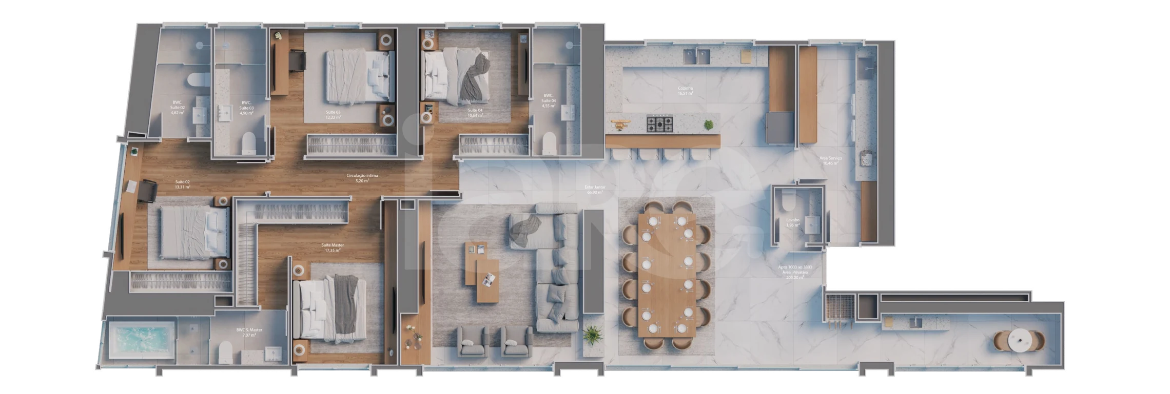 Planta — Apartamento 205,16 m²