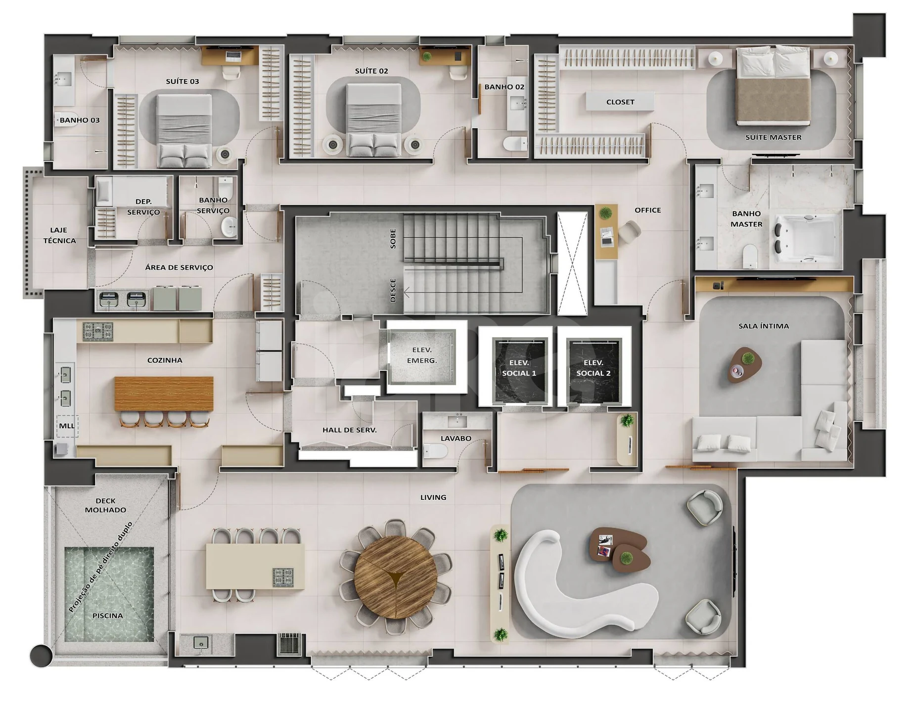 Planta — Apartamento 308,6 m²