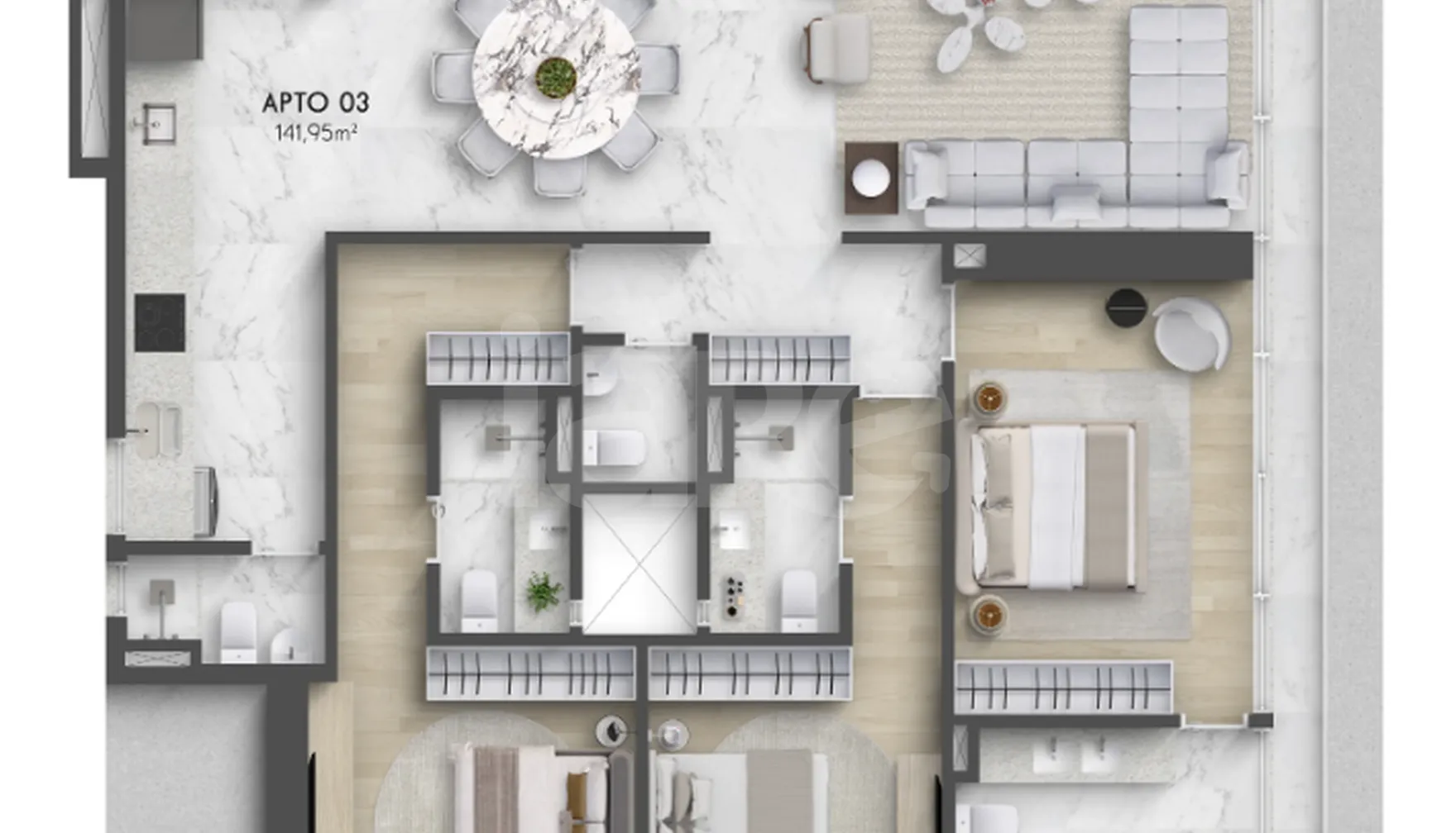 Planta — Apartamento 141,95 m²