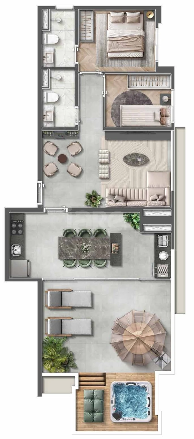 Planta — Apartamento 79,5 m²