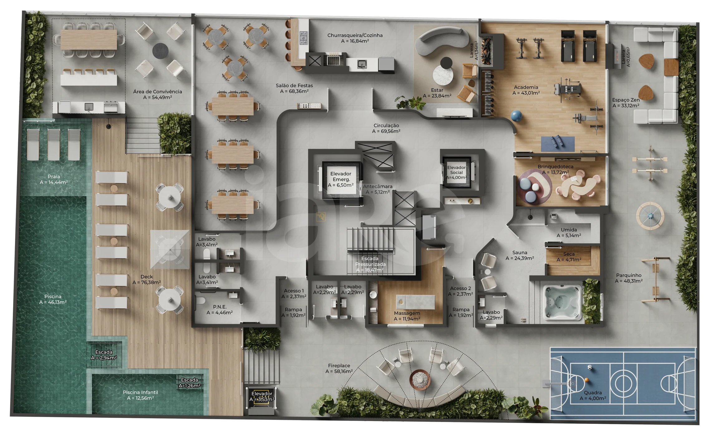 Planta — Pavimento lazer 1