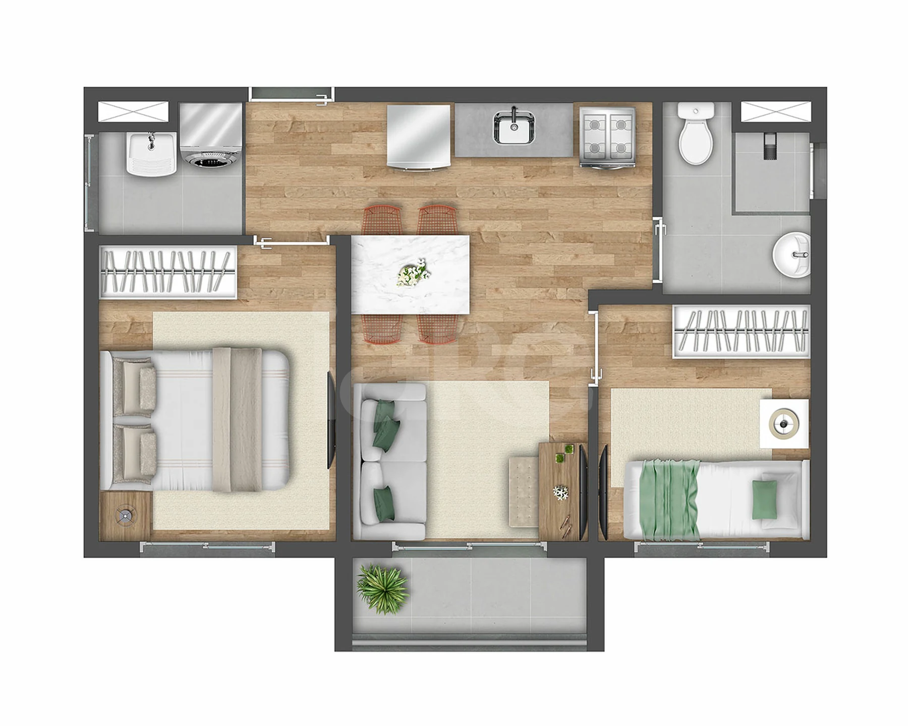 Planta — Apartamento 36,71 m²