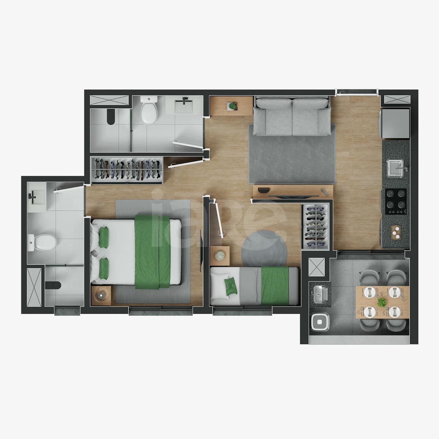 Planta — Apartamento 38,78 m²