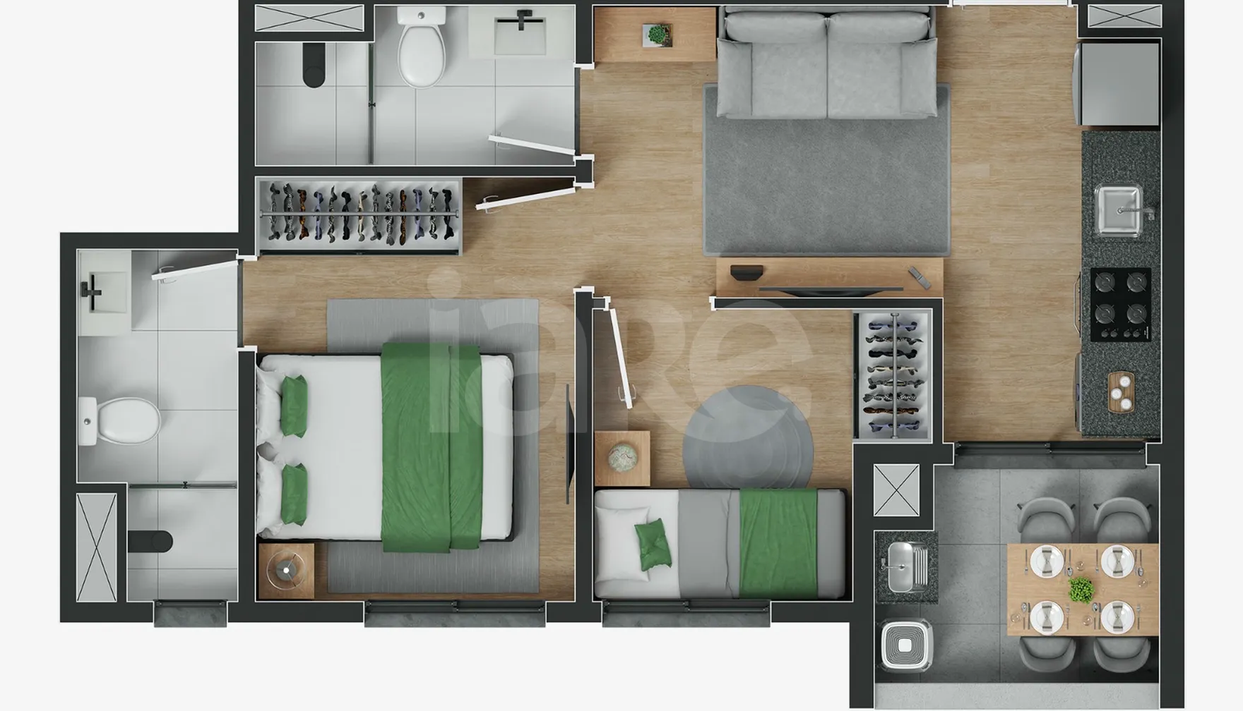 Planta — Apartamento 38,78 m²