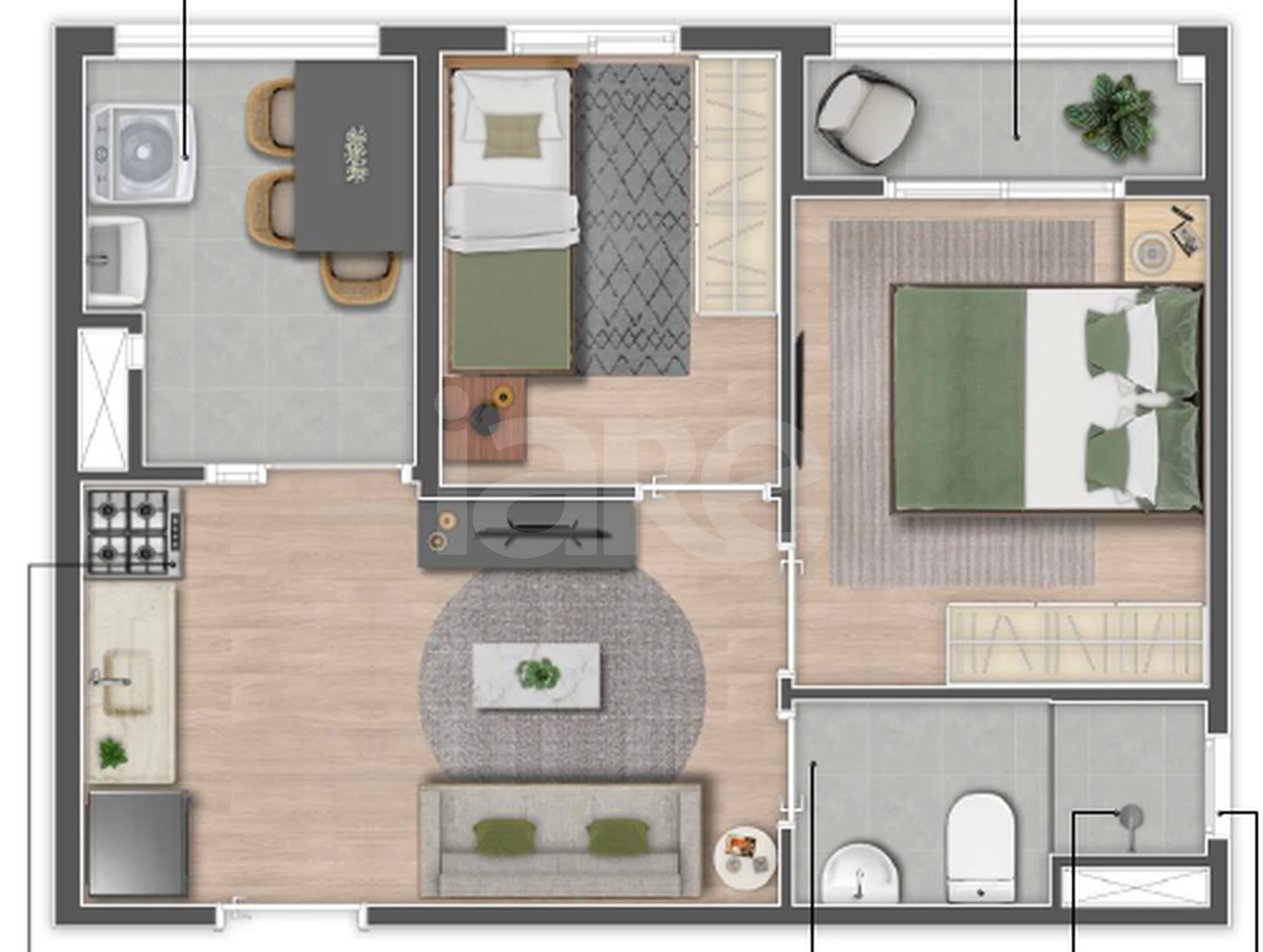 Planta — Apartamento 36 m²