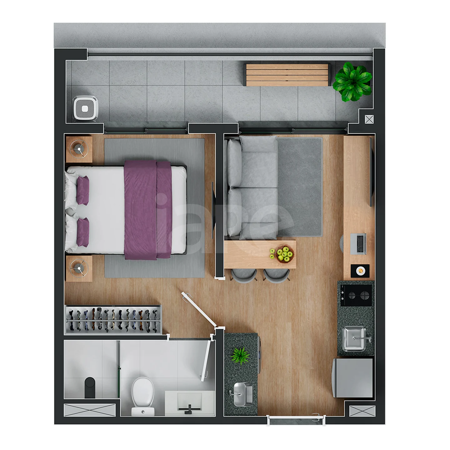 Planta — Apartamento 30,44 m²