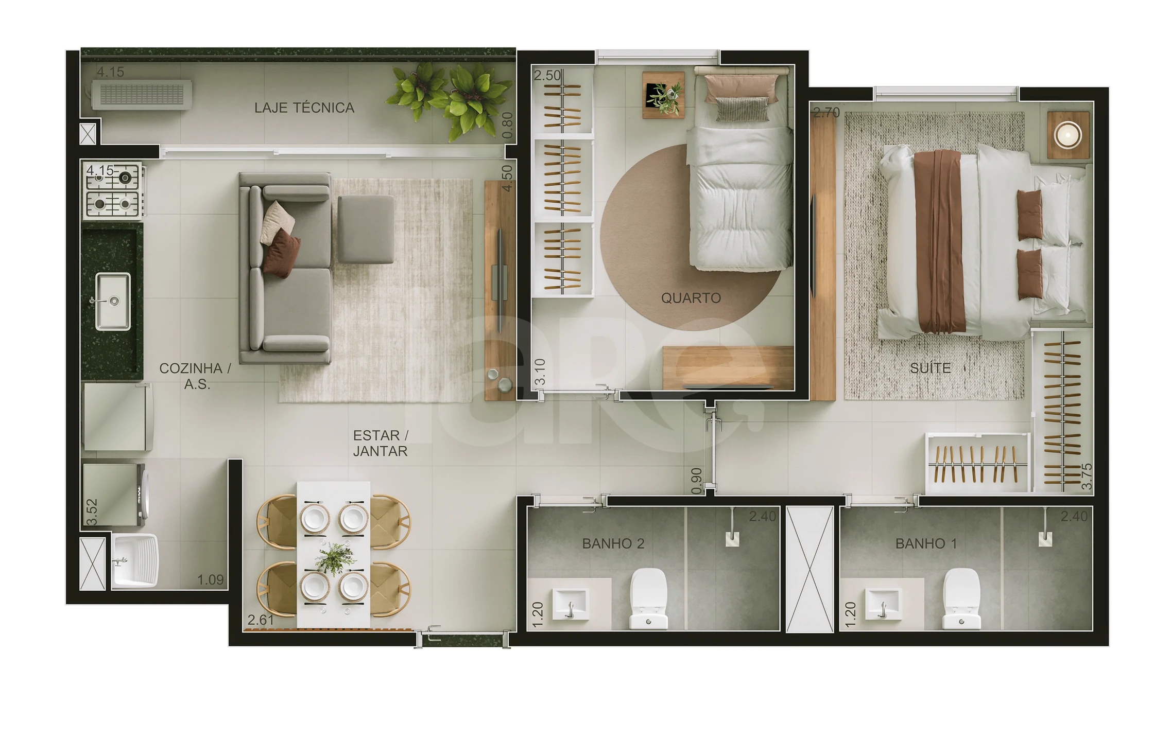 Planta — Garden 75,48 m²