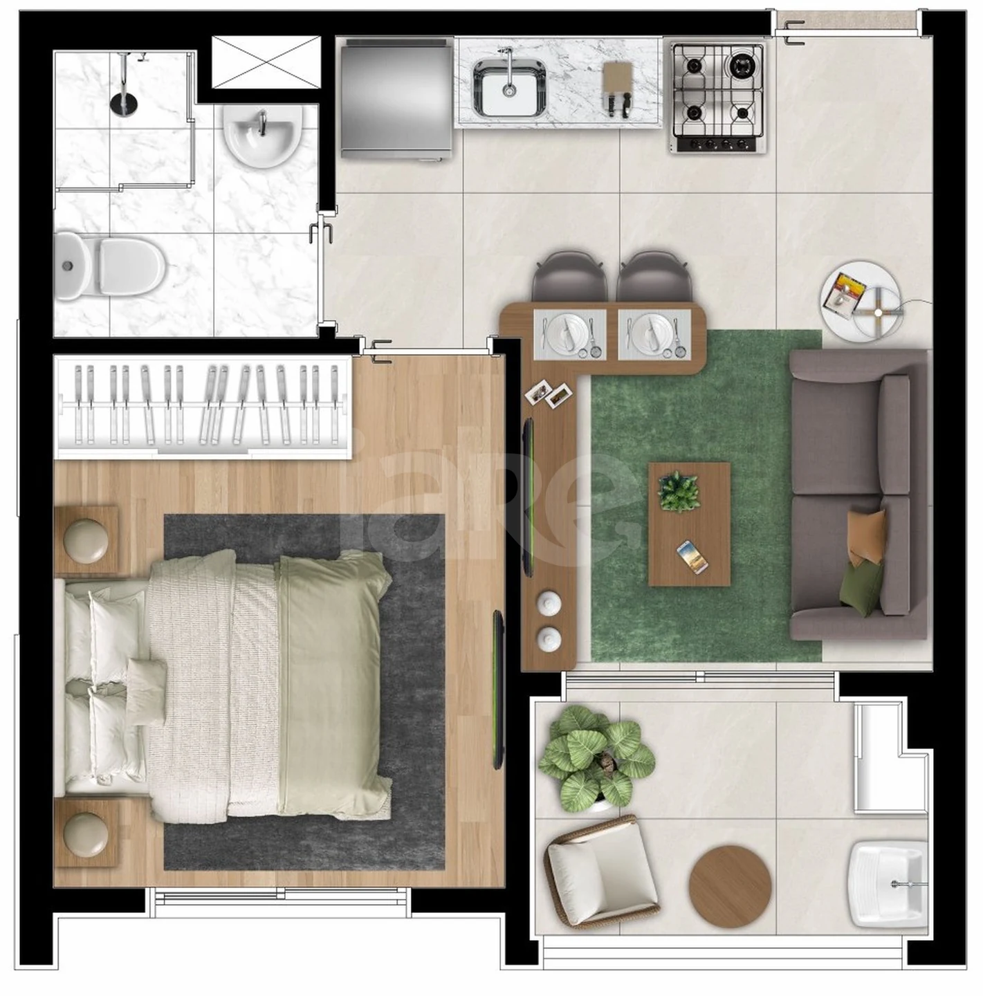 Planta — Apartamento 28,51 m²