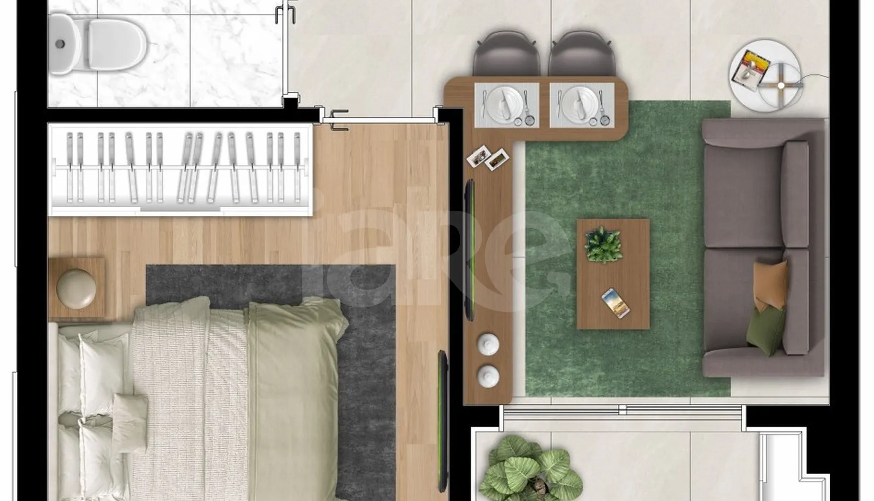 Planta — Apartamento 28,51 m²