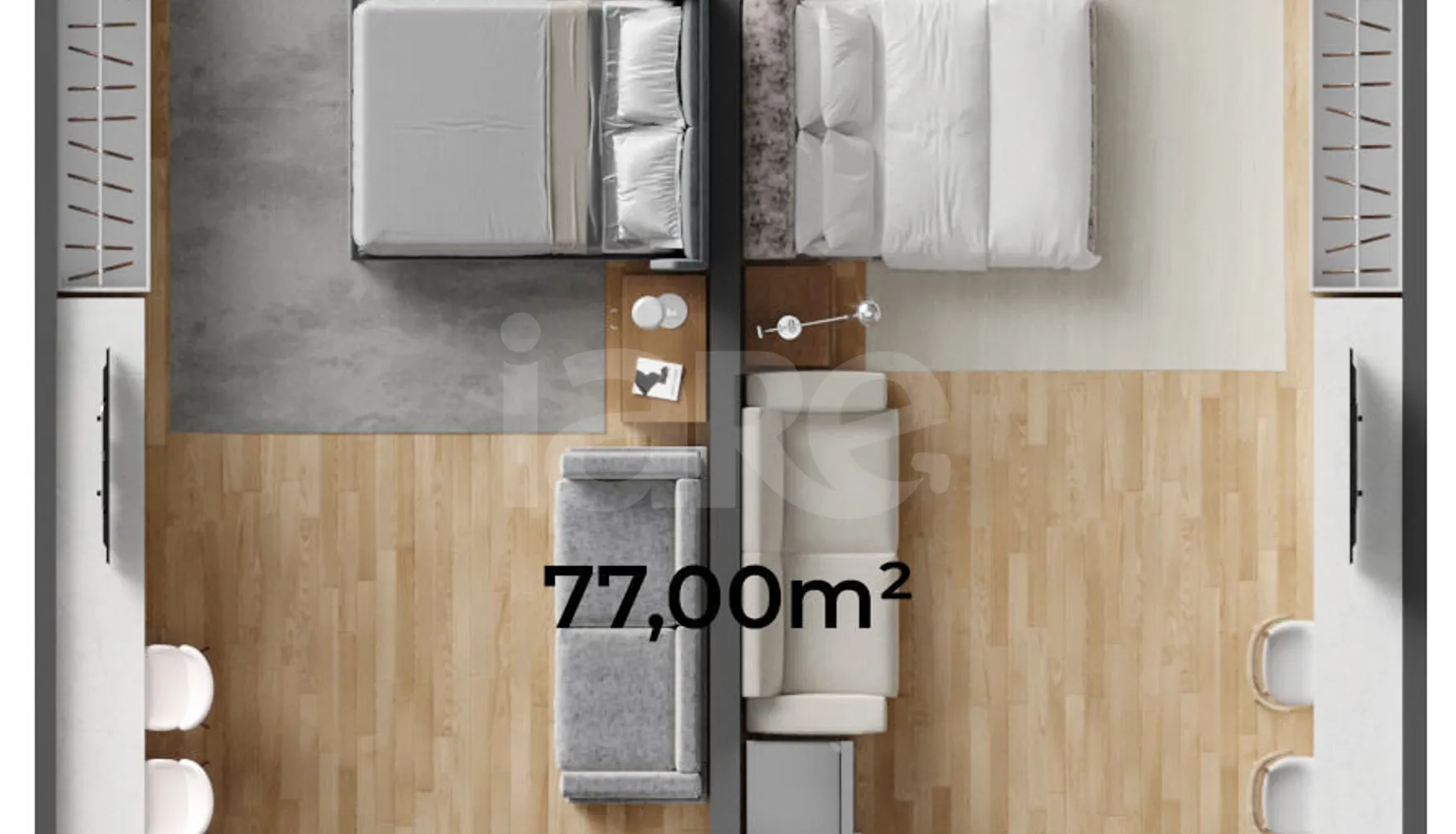 Planta — Studio 77 m²