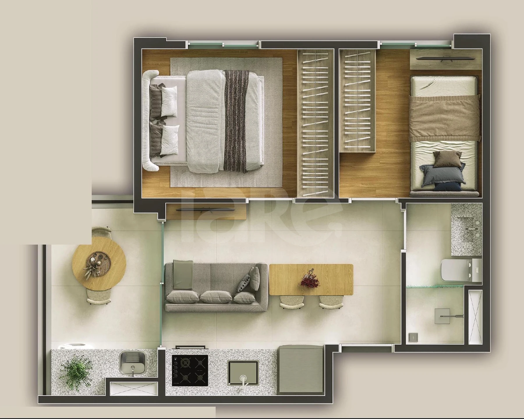 Planta — Apartamento 35,74 m²