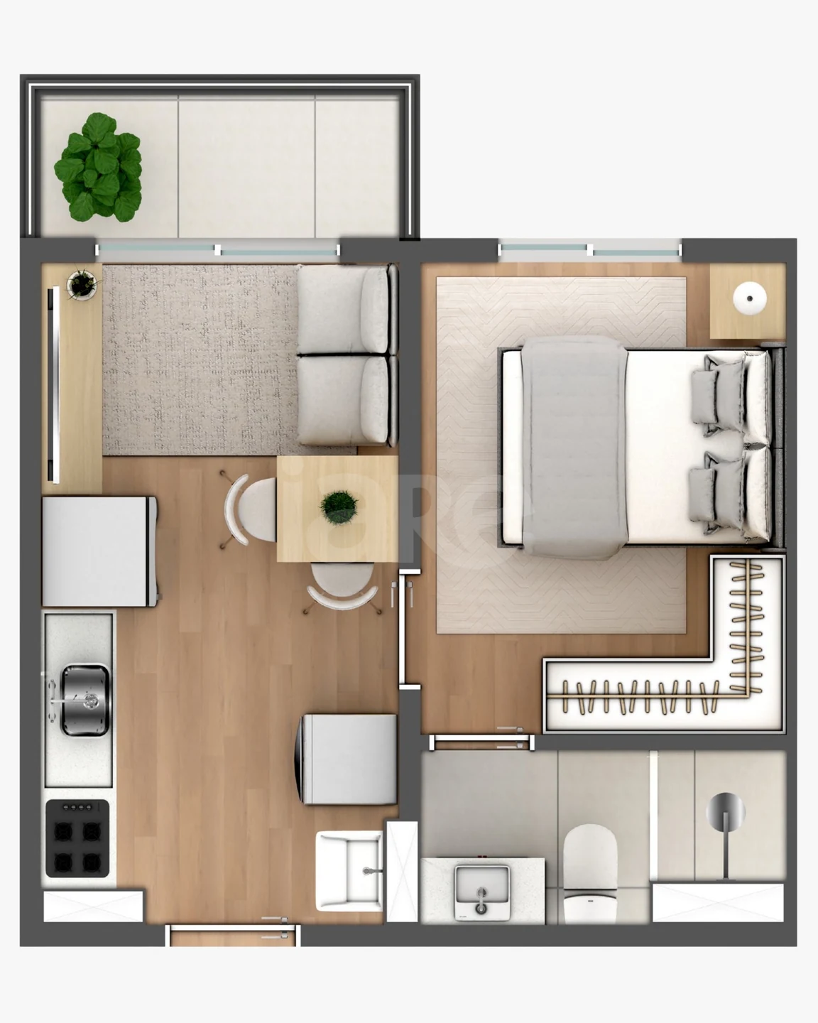 Planta — Apartamento 26,17 m²