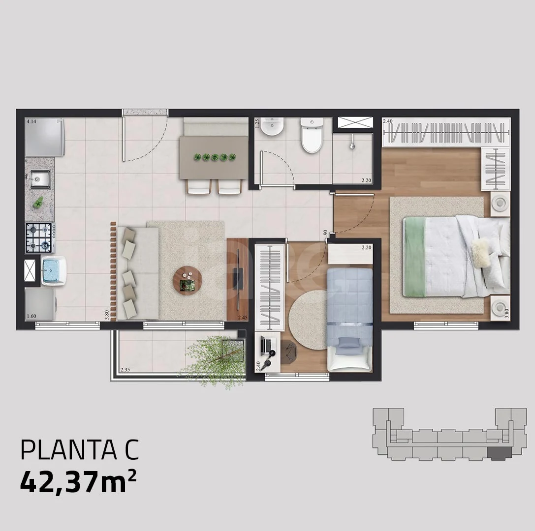 Planta — Garden 60,35 m²