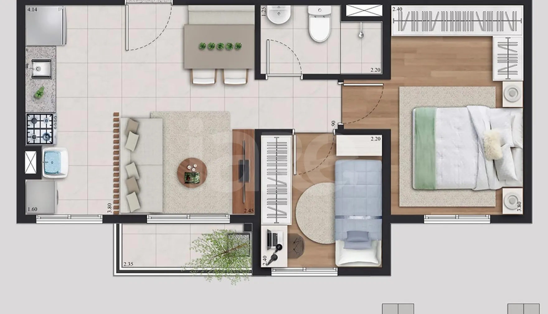 Planta — Garden 60,35 m²