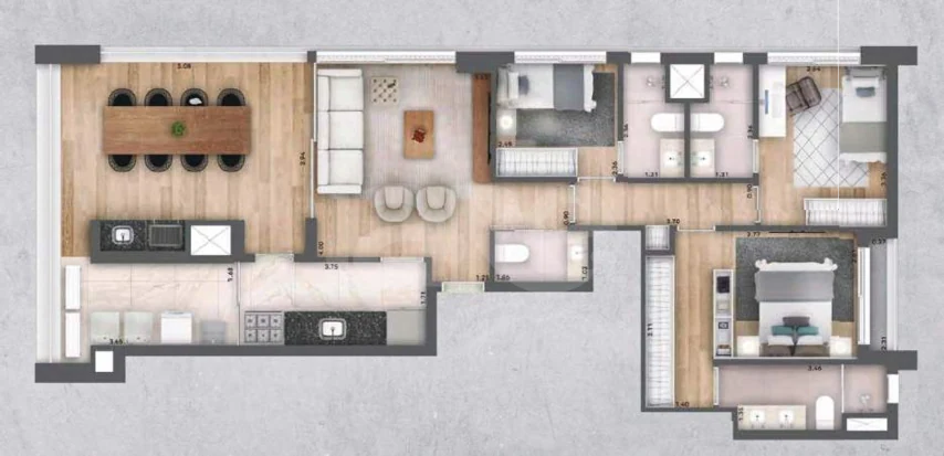 Planta — Apartamento 108,93 m²