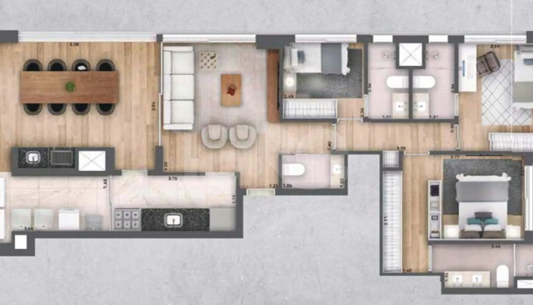 Planta — Apartamento 108,93 m²
