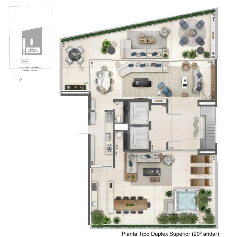 Planta — Garden 585,45 m²