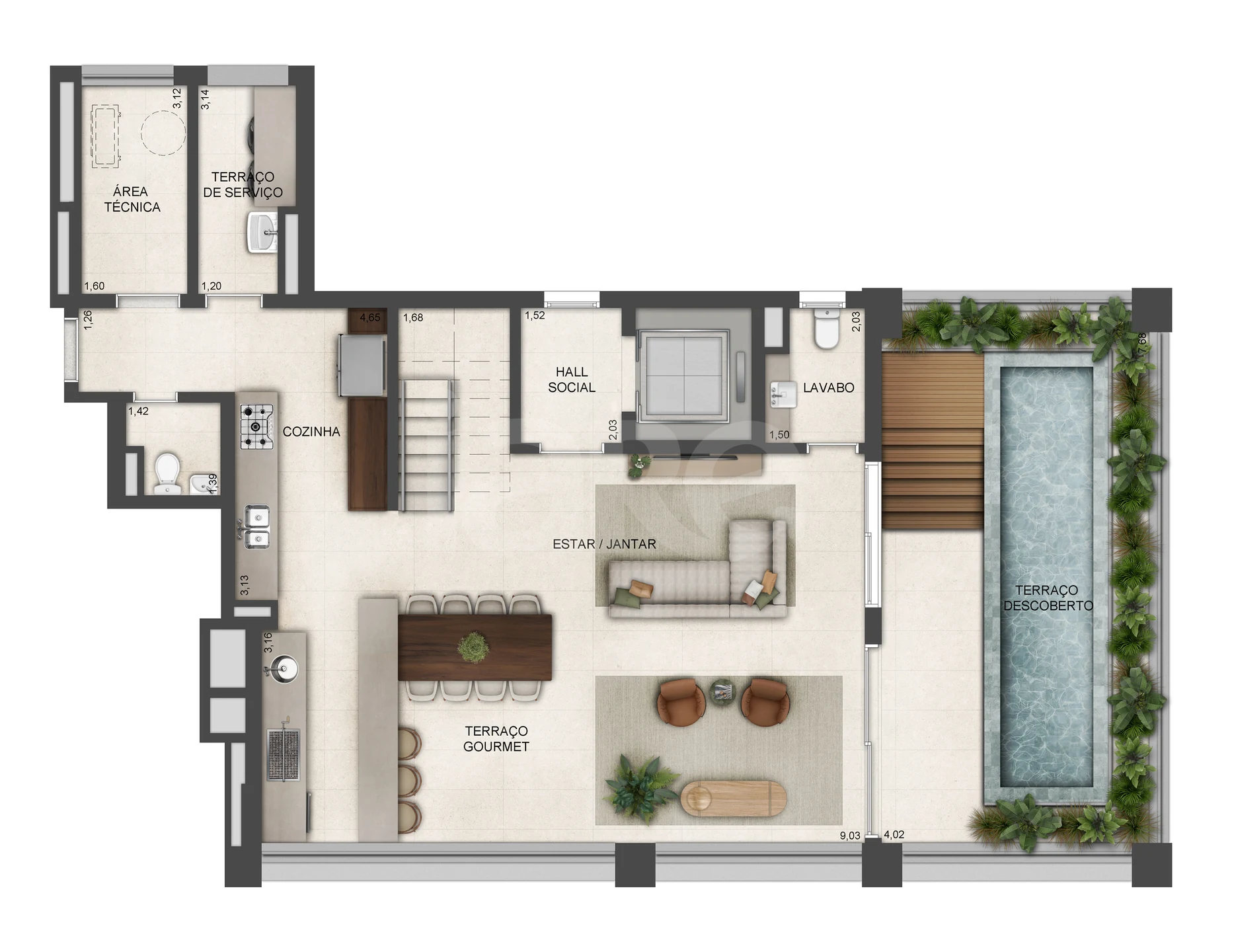 Planta — Garden 288,42 m²