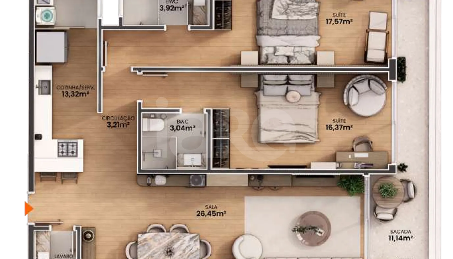 Planta — Apartamento 112,75 m²