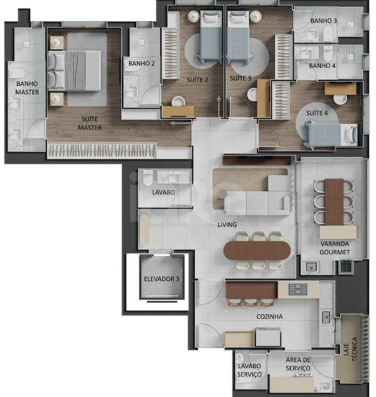 Planta — Apartamento 147,9 m²