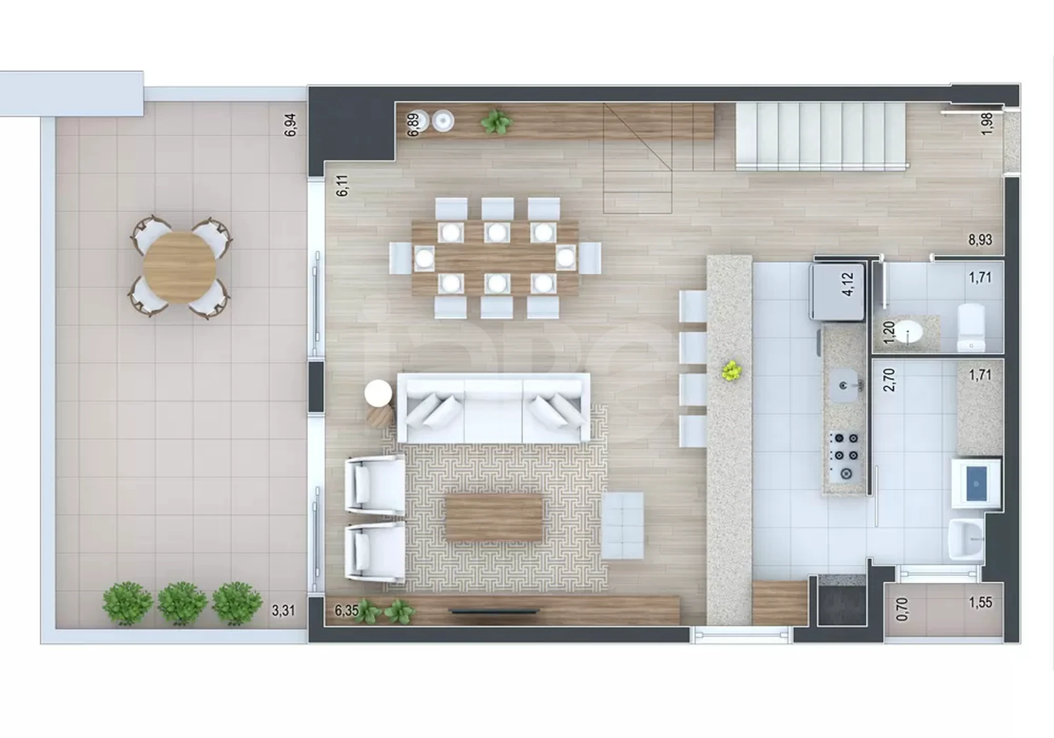 Planta — Cobertura Duplex 156,12 m²