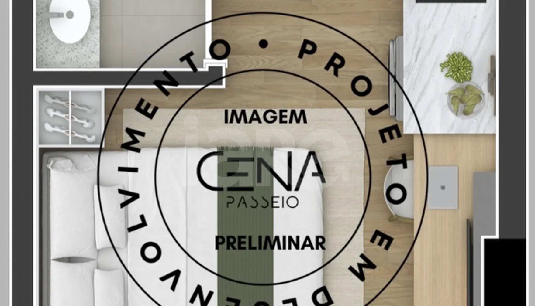 Planta — Studio 22,16 m²