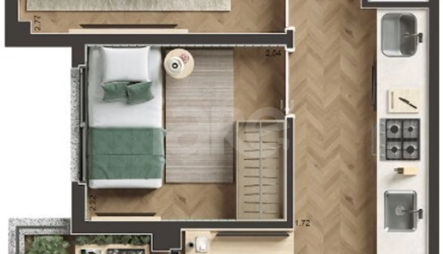 Planta — Apartamento 37,51 m²