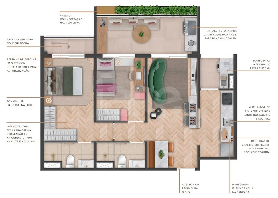 Planta — Apartamento 69,46 m²