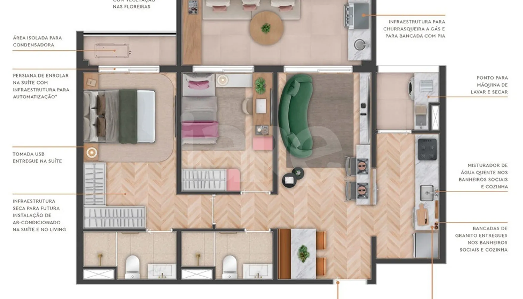 Planta — Apartamento 69,46 m²