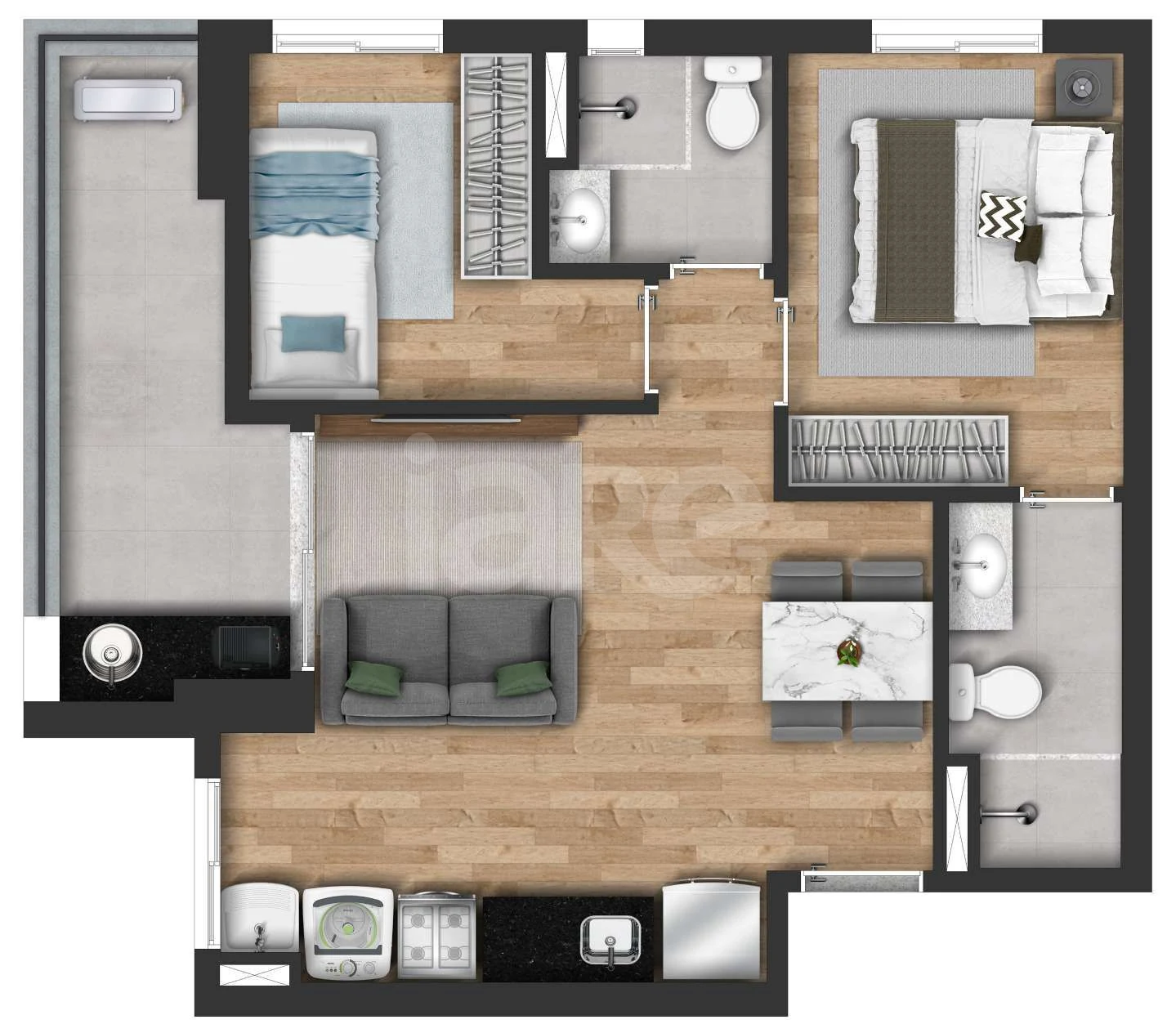 Planta — Apartamento 48,79 m²