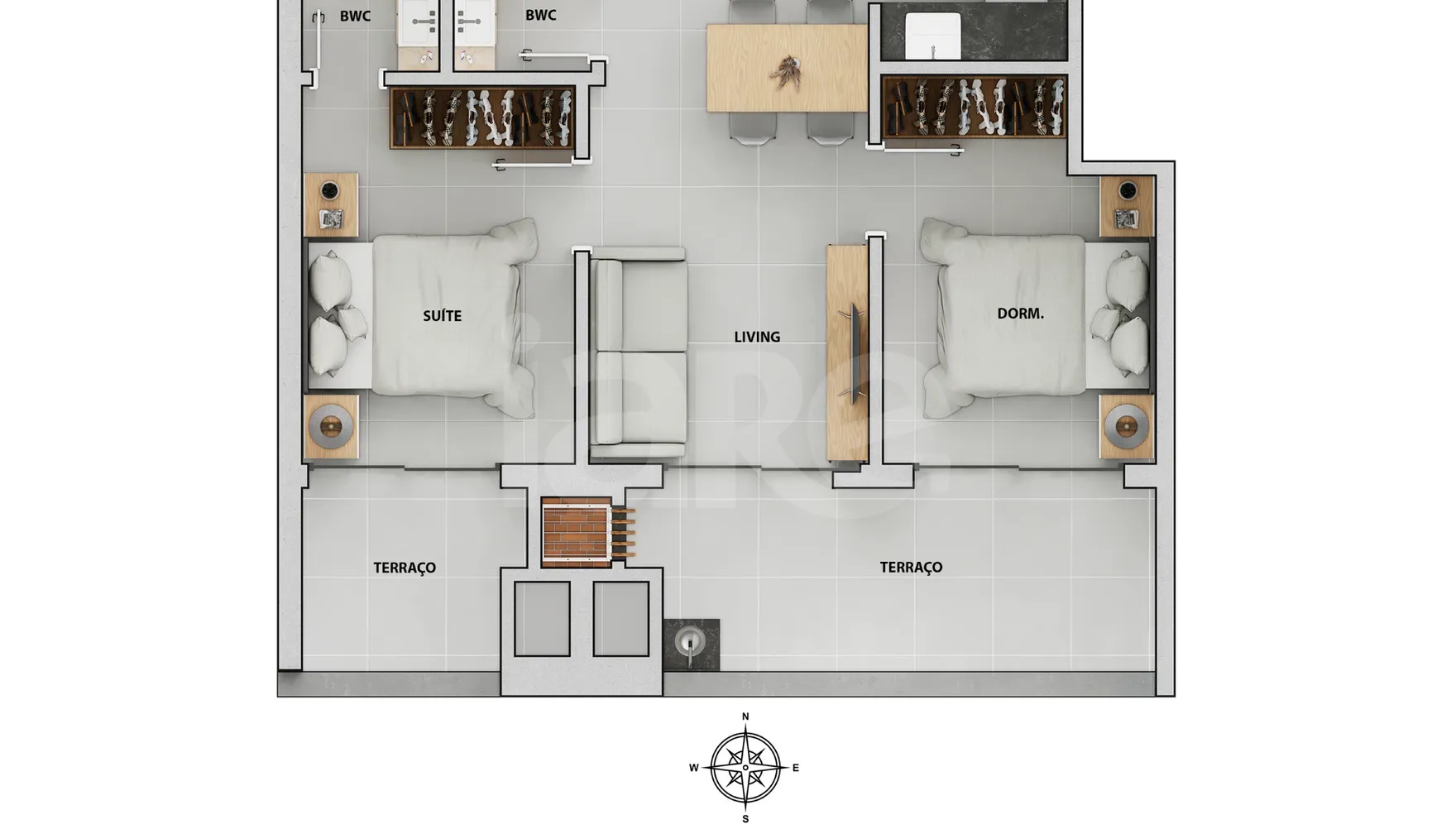 Planta — Apartamento 66,36 m²