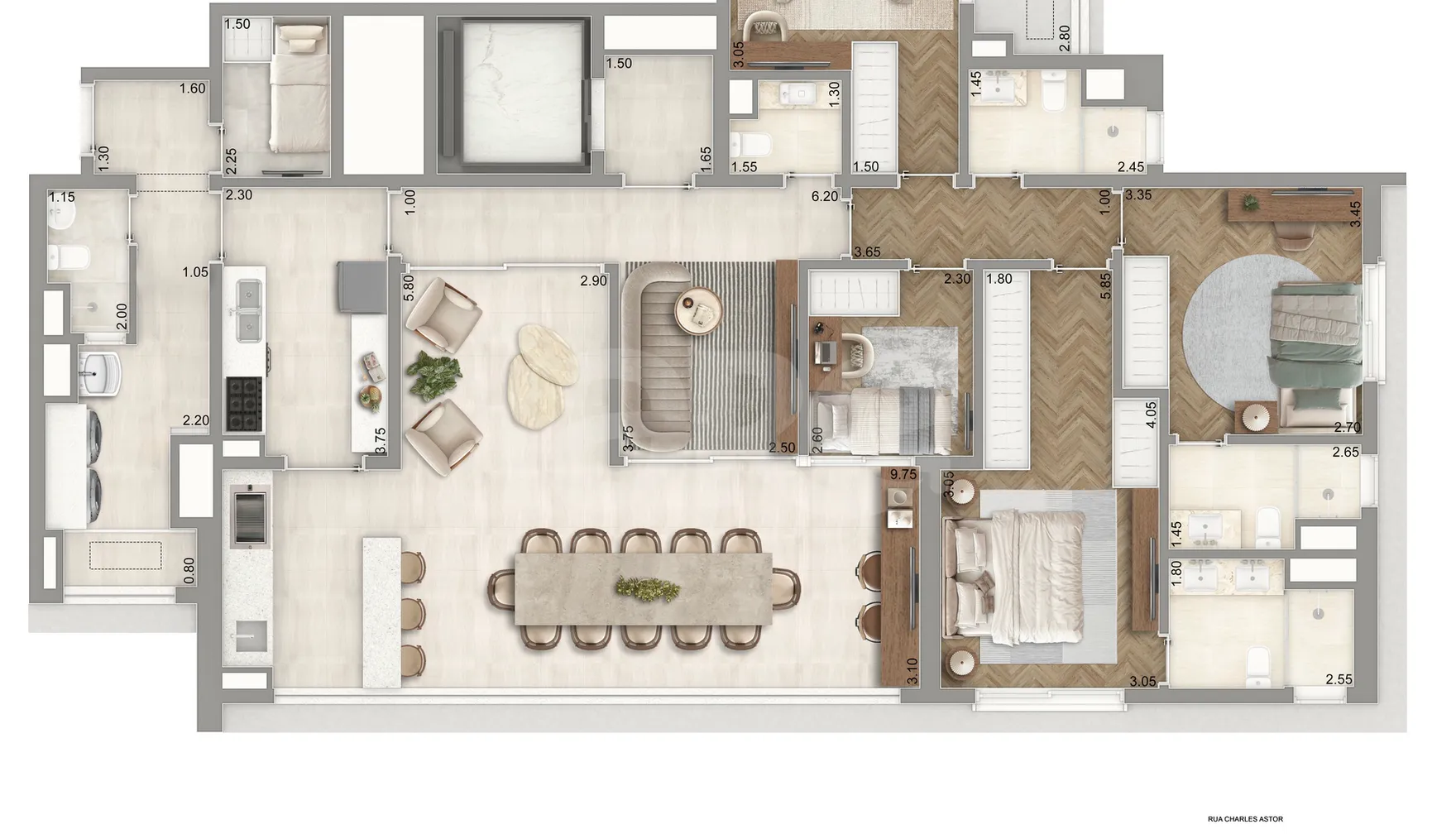 Planta — Apartamento 170 m²