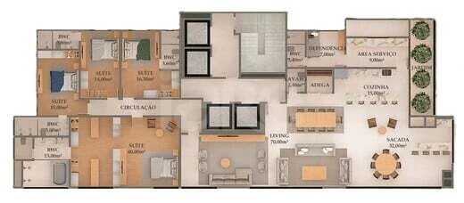 Planta — Apartamento 300 m²