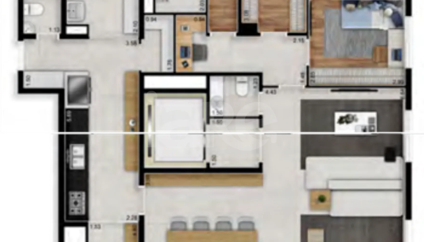 Planta — Apartamento 184,98 m²