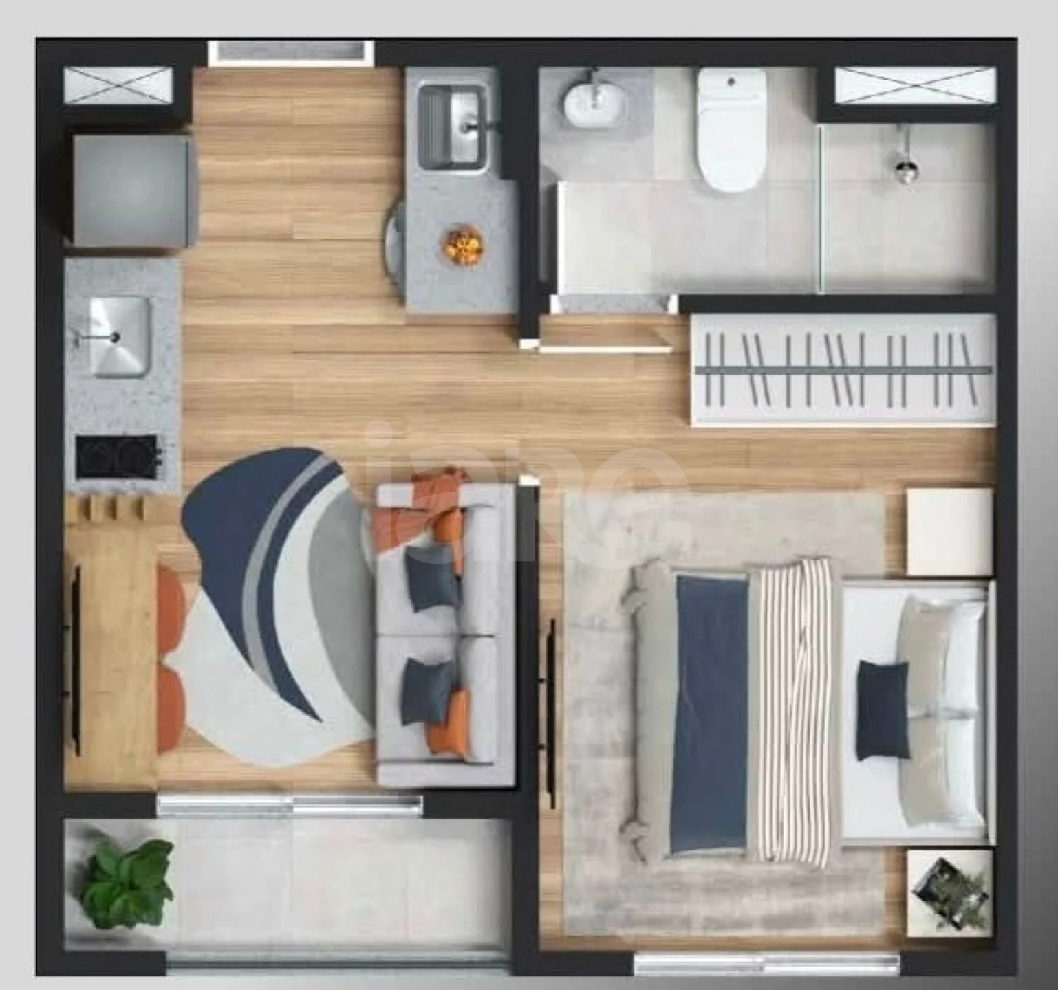 Planta — Apartamento 25 m²