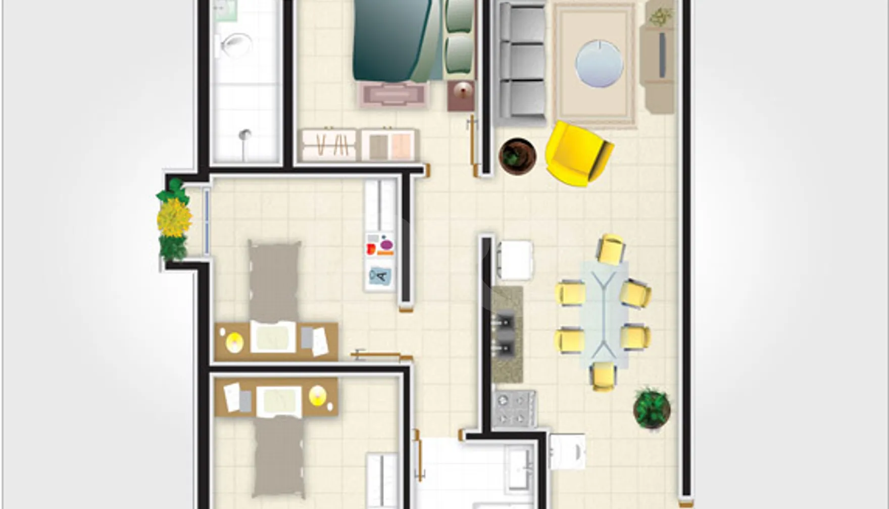 Planta — Apartamento 50 m²