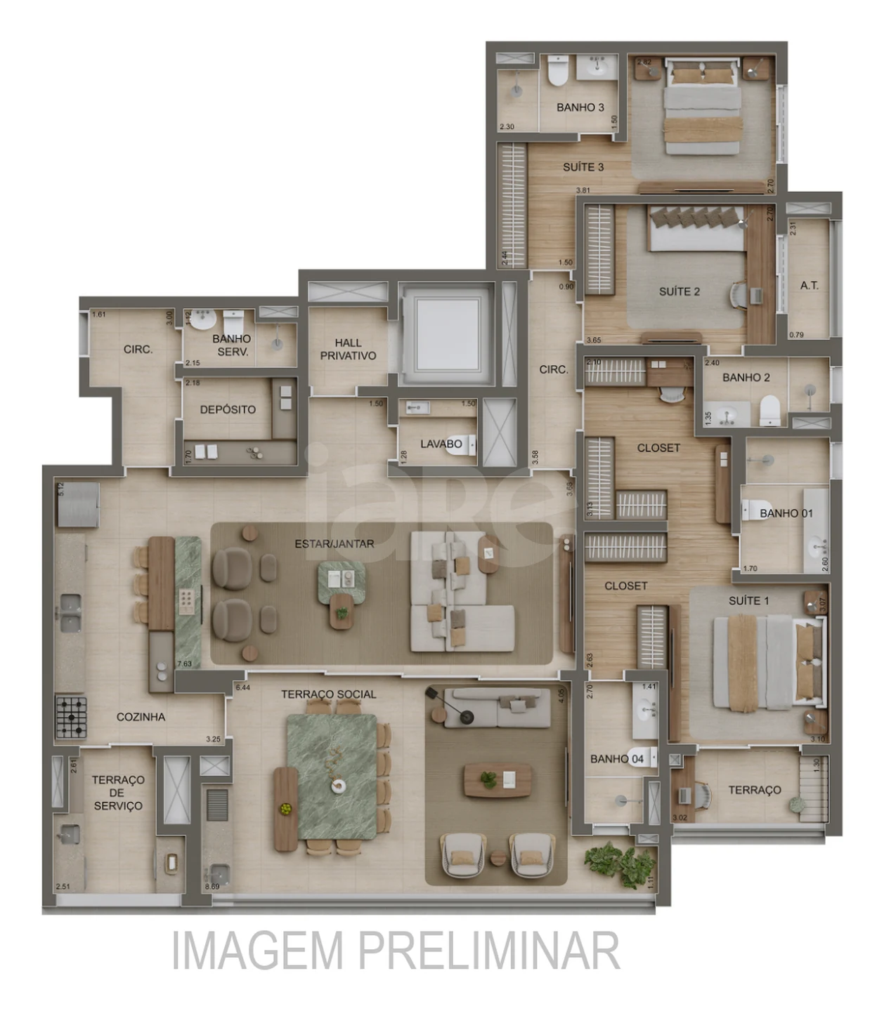 Planta — Apartamento 191,57 m²