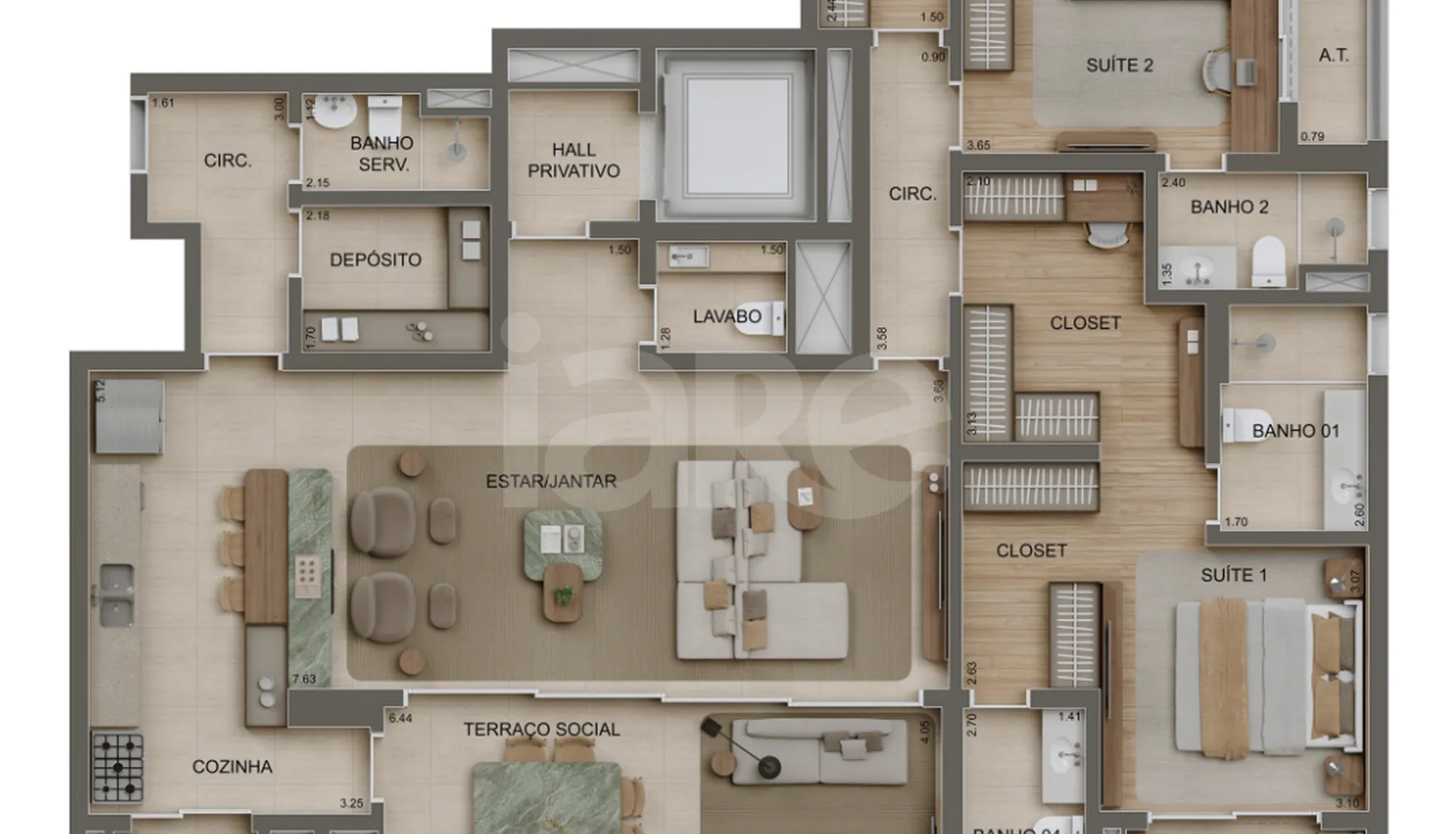 Planta — Apartamento 191,57 m²
