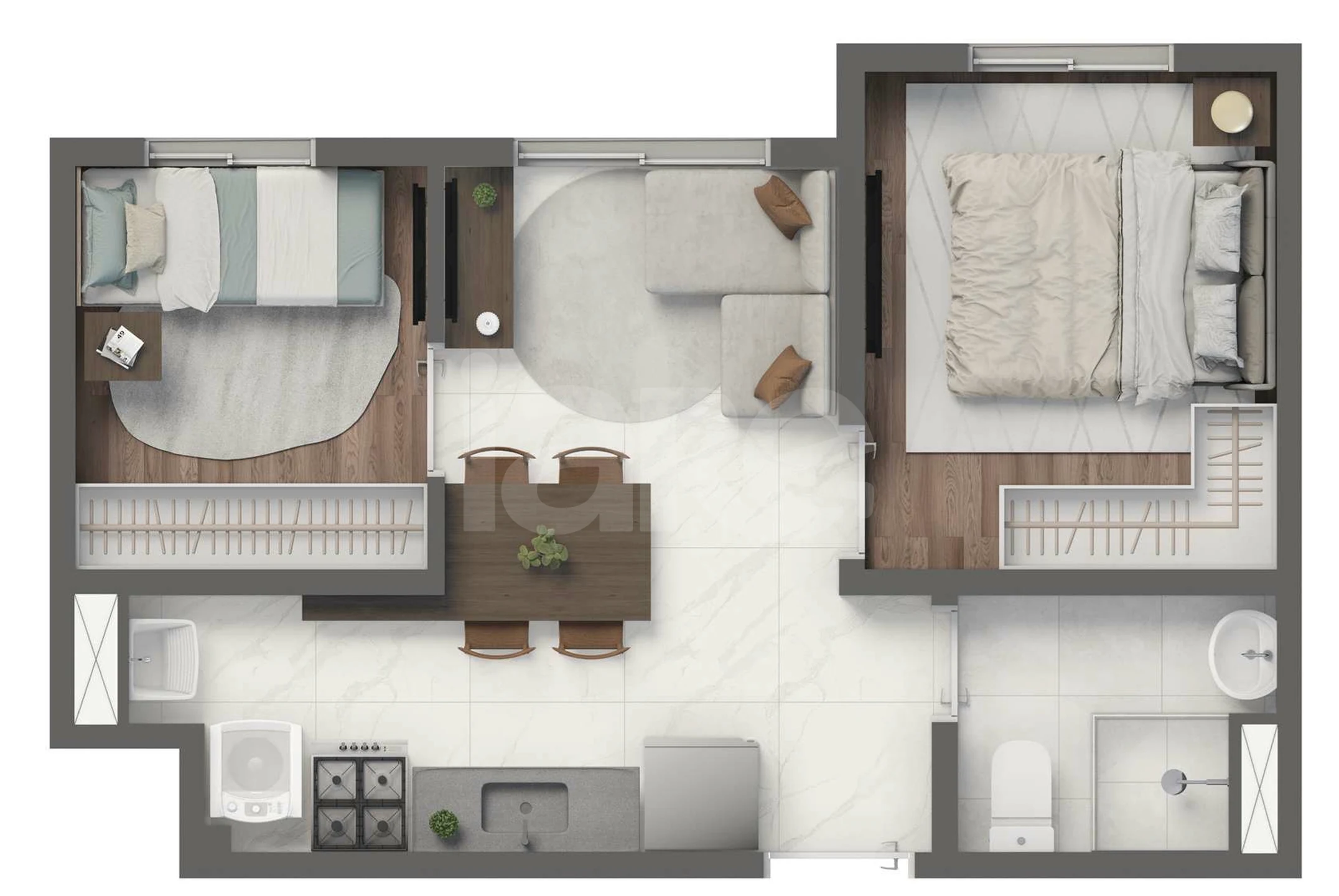 Planta — Apartamento 31,44 m²
