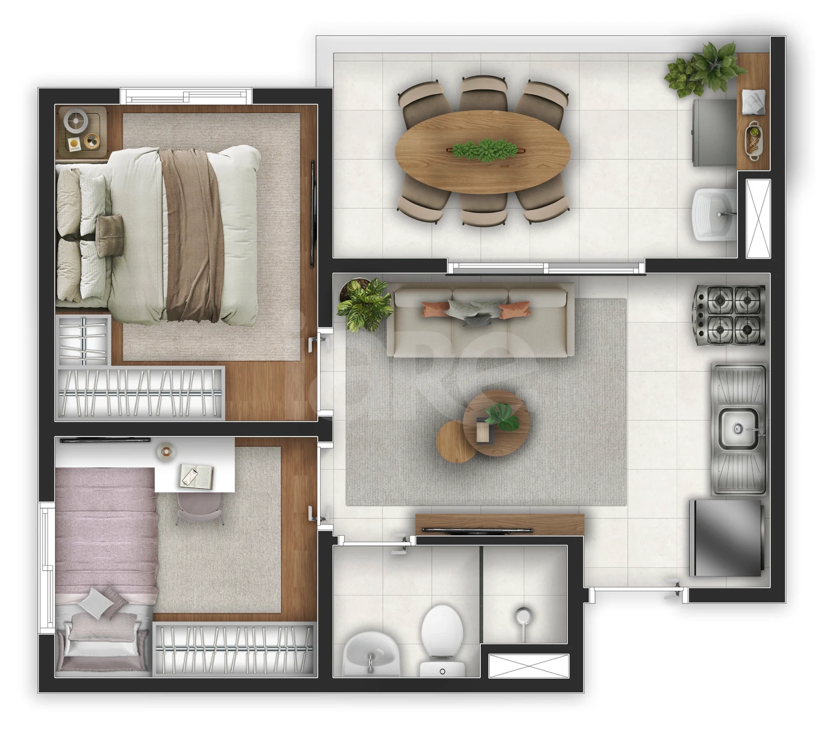 Planta — Apartamento 37,66 m²