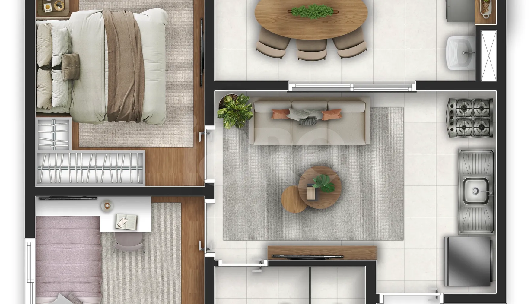 Planta — Apartamento 37,66 m²