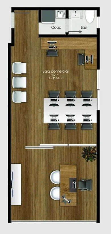 Planta — Sala 45,48 m²