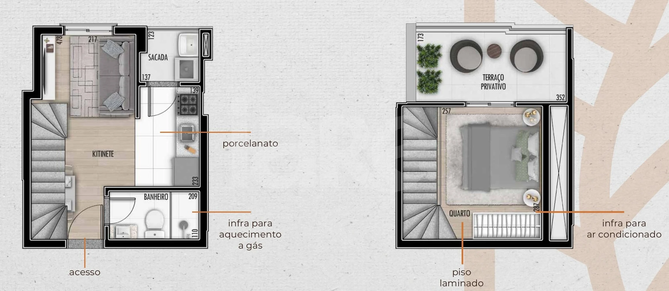 Planta — Cobertura Duplex 33,67 m²