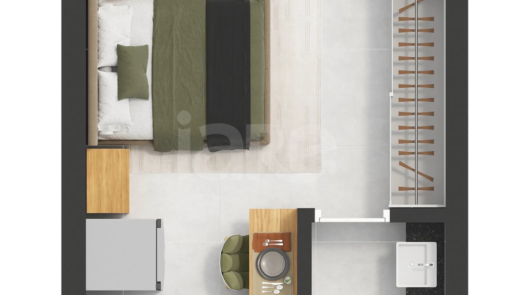 Planta — Studio 31,81 m²