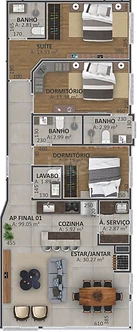 Planta — Apartamento 99,94 m²
