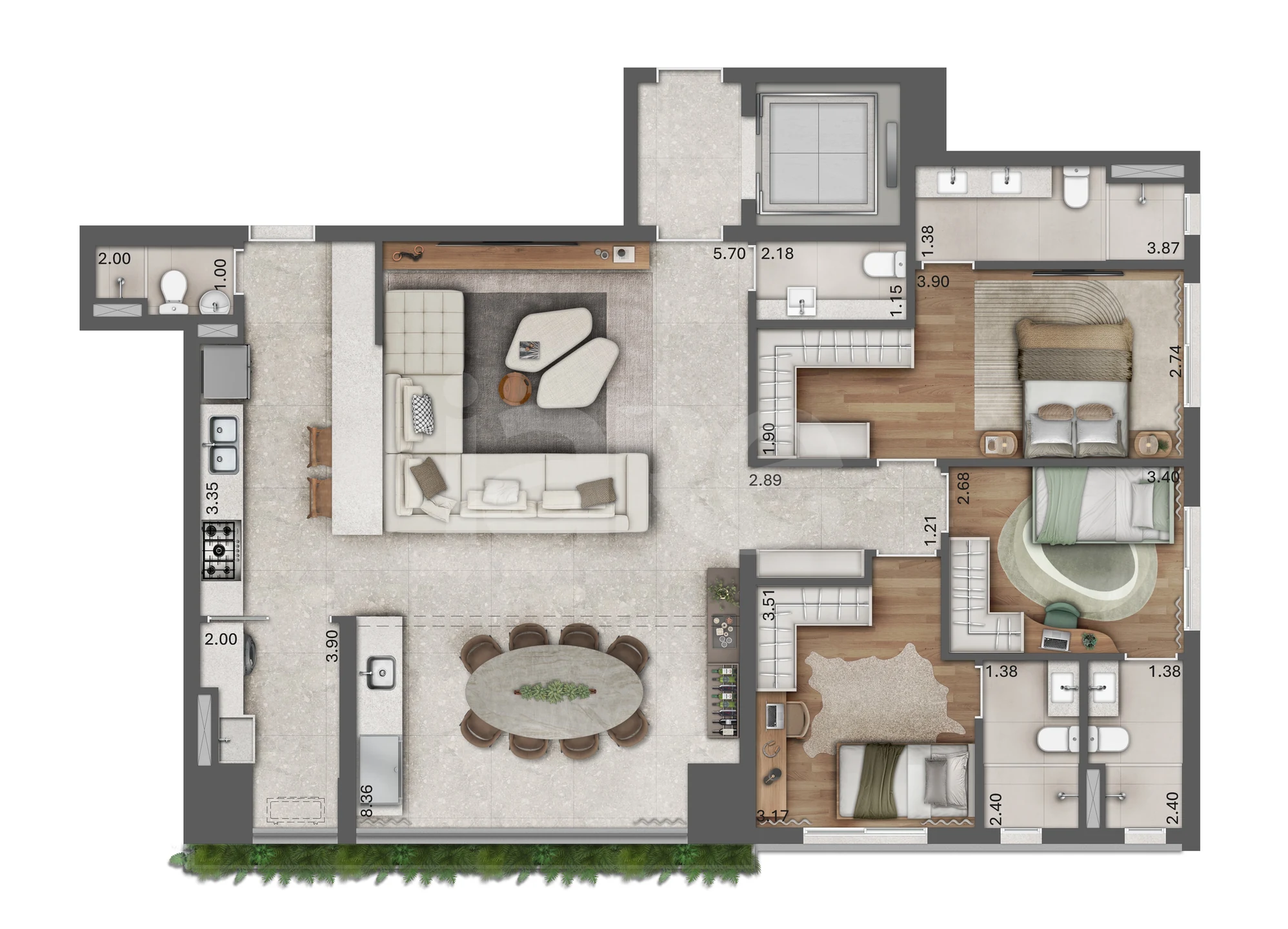 Planta — Apartamento 139,46 m²