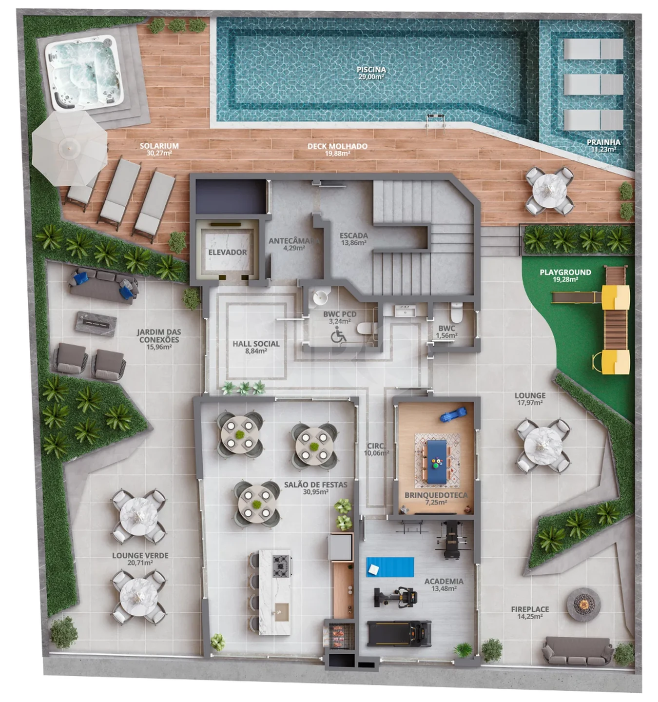 Planta — Pavimento lazer