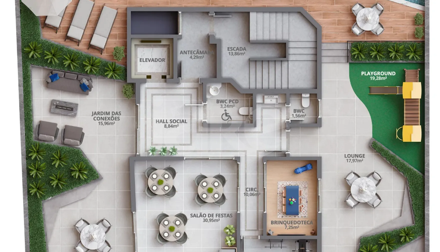 Planta — Pavimento lazer
