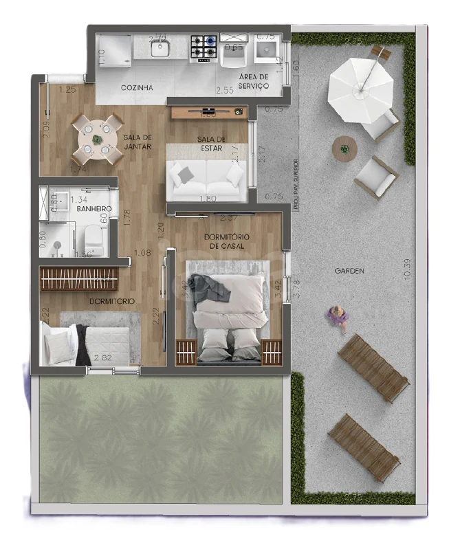 Planta — Garden 68,23 m²