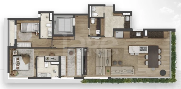 Planta — Apartamento 133,43 m²